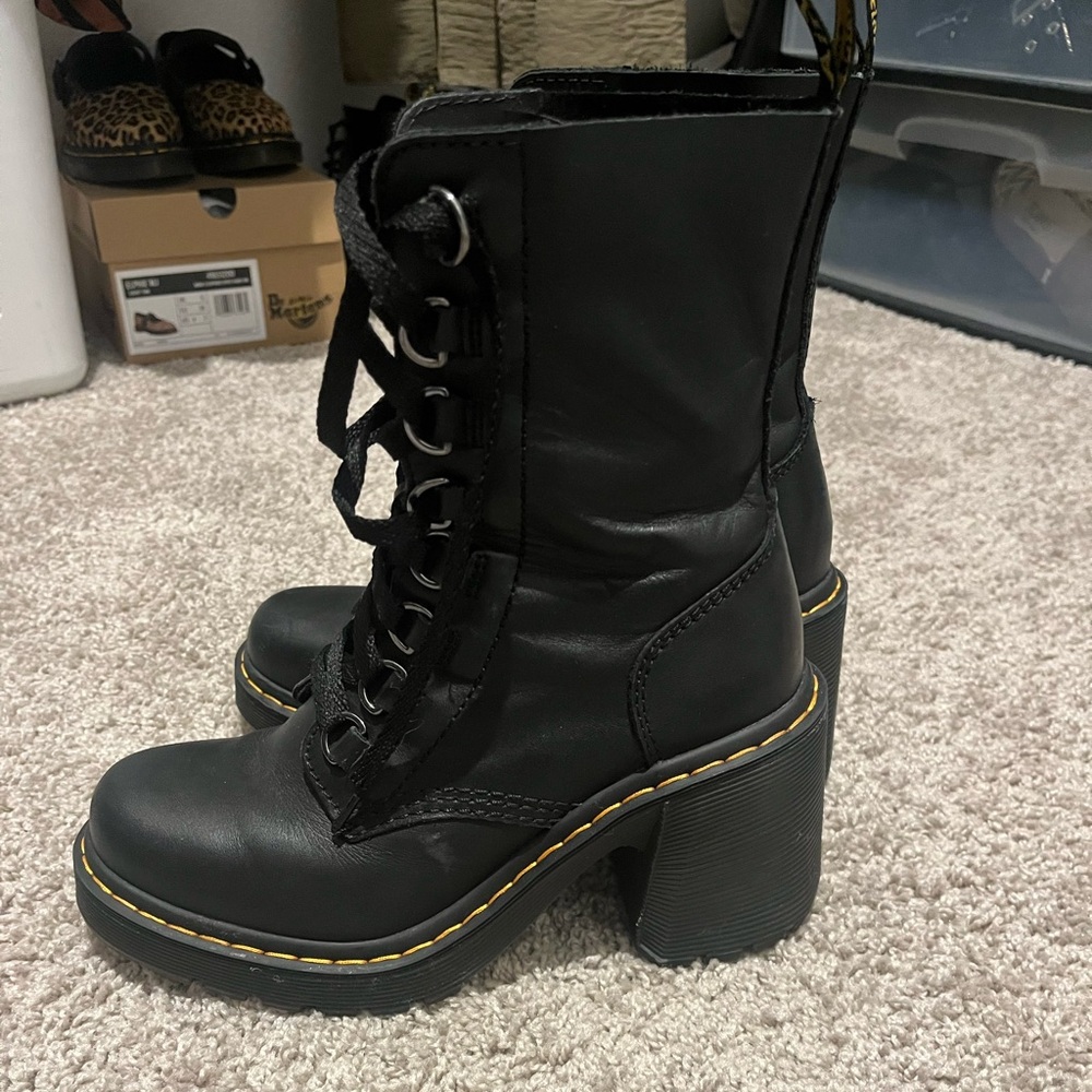 Dr Marten Leather Lace-Up Heel Boots